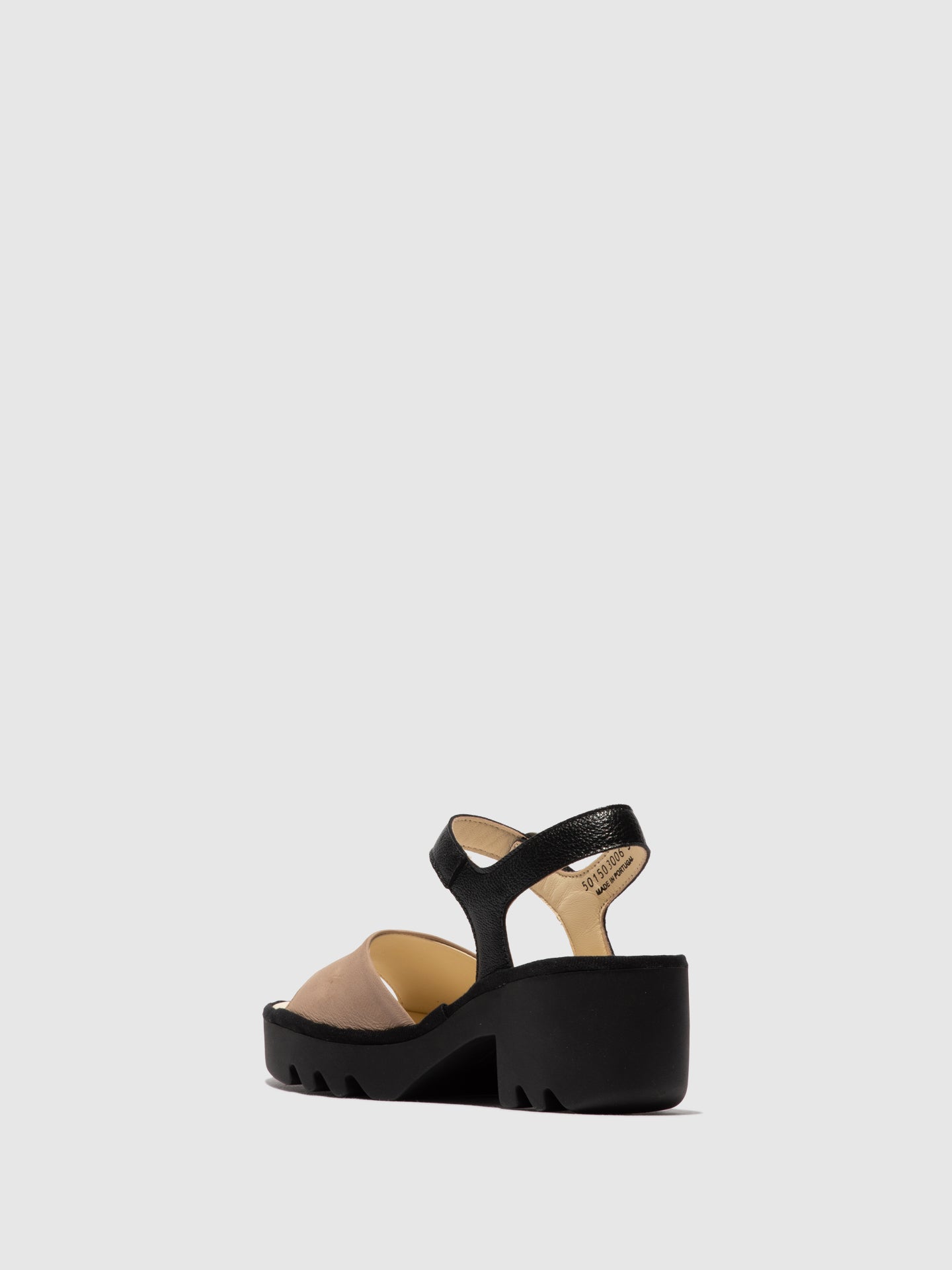 Sandálias em pele FLY London TULL taupe preto