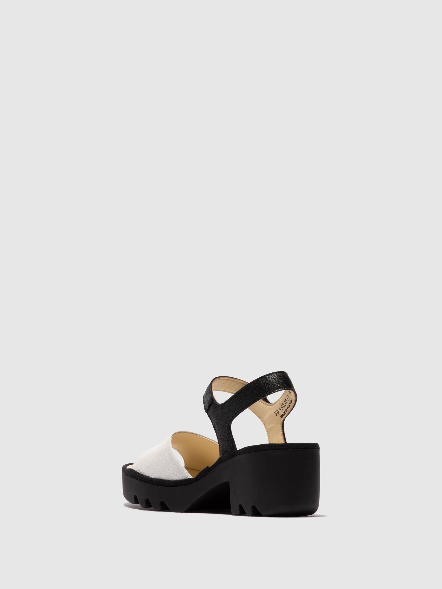 Sandálias em pele FLY London TULL branco preto