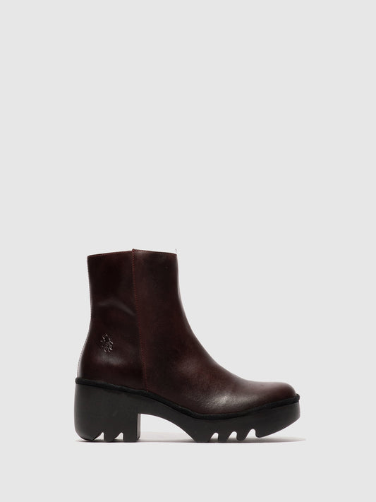 Botins com fecho em pele FLY London TOOR vinho