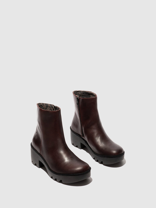 Botins com fecho em pele FLY London TOOR vinho