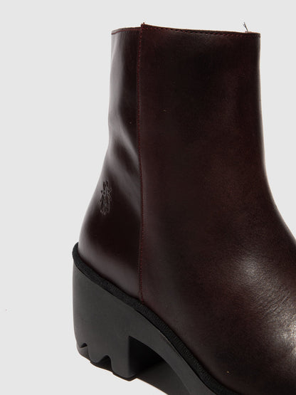 Botins com fecho em pele FLY London TOOR vinho