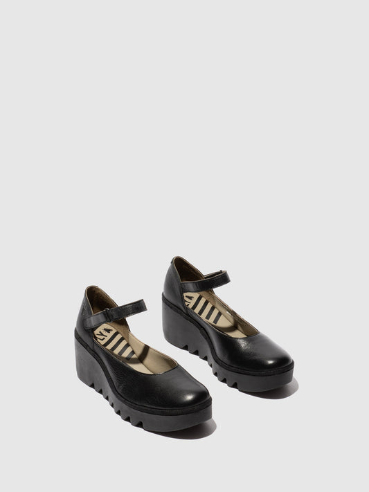 Sapatos com fivela em pele FLY London BAWO preto