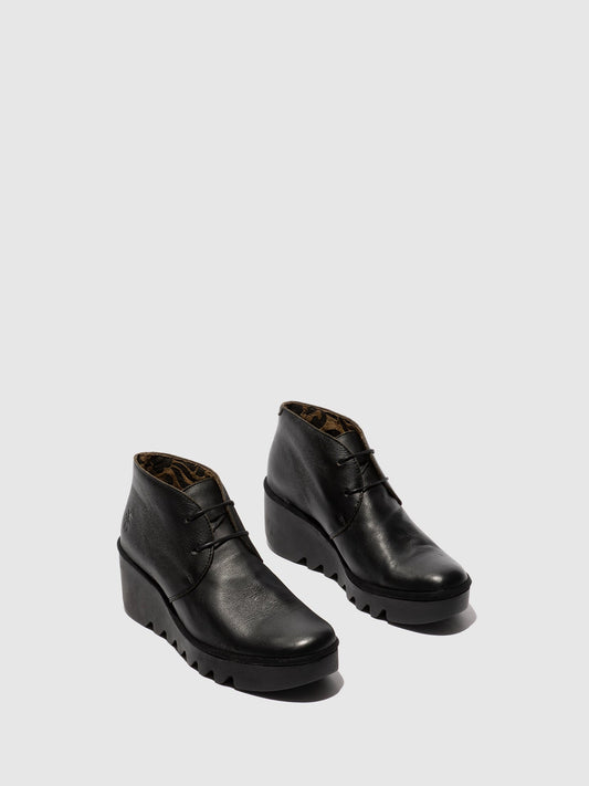 Botins com atacadores em pele FLY London BRAK preto