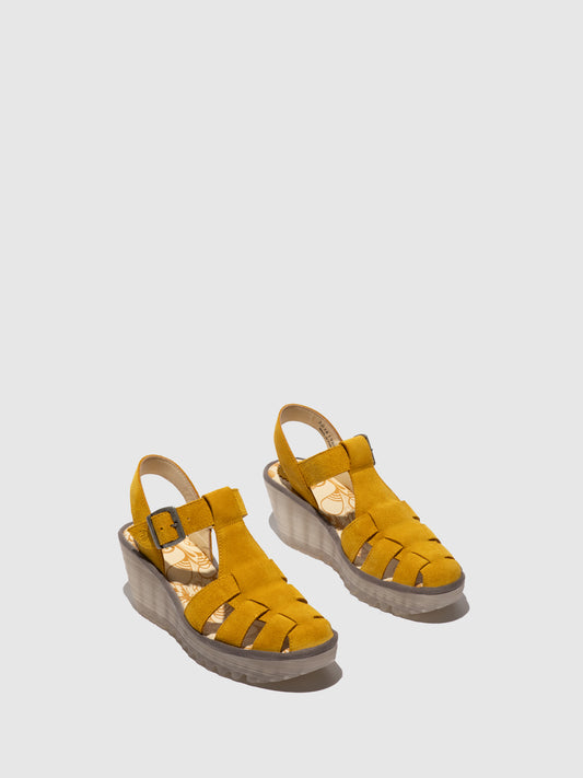 Sandálias em pele FLY London YERU amarelo