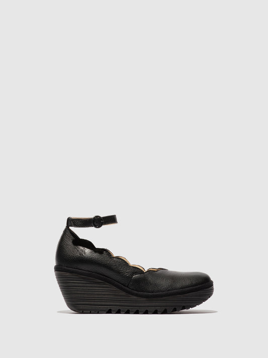 Sapatos de salto médio em pele FLY London YOLD preto