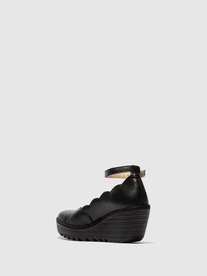 Sapatos de salto médio em pele FLY London YOLD preto