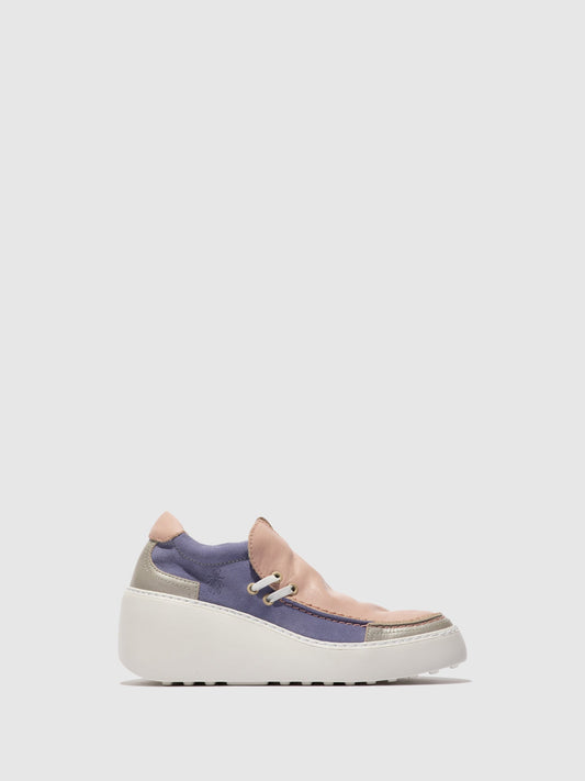 Sapatilhas em pele FLY London DAVY prateado rosa violeta — vista lateral