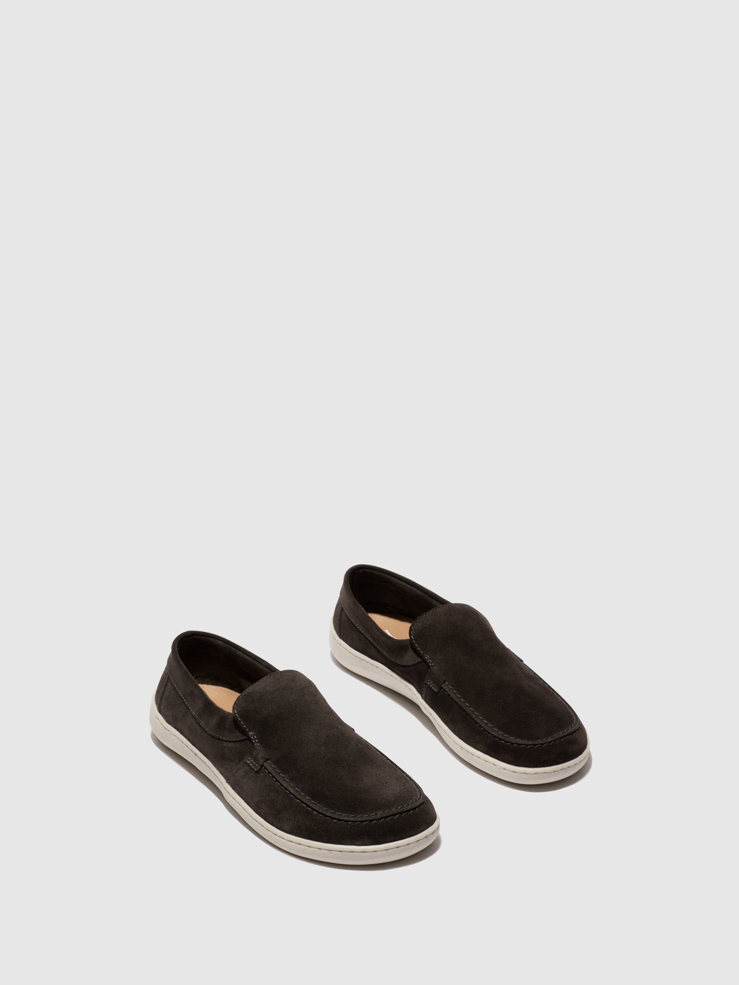 Mocassins em pele camurça FLY London COFY azul escuro