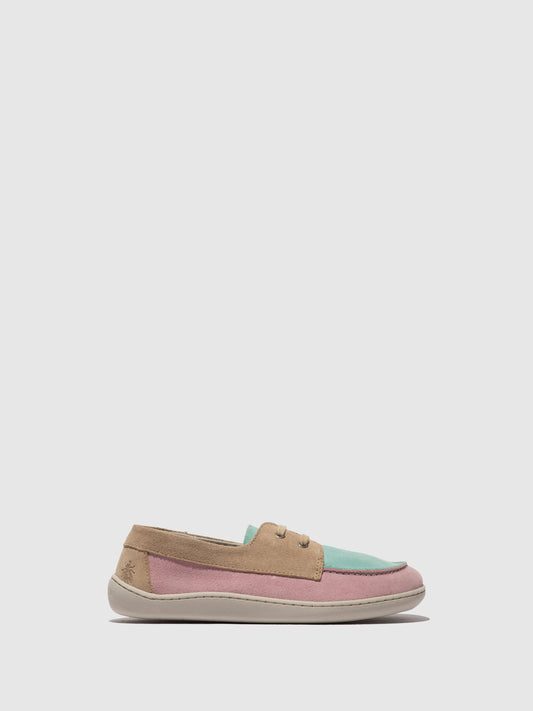 Sapatos em pele camurça FLY London NELT rosa menta taupe