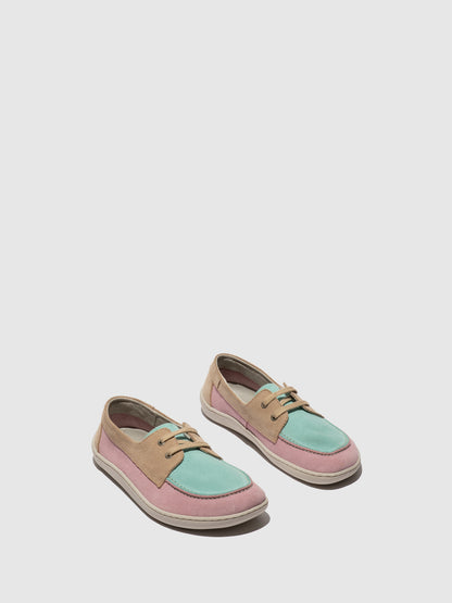 Sapatos em pele camurça FLY London NELT rosa menta taupe