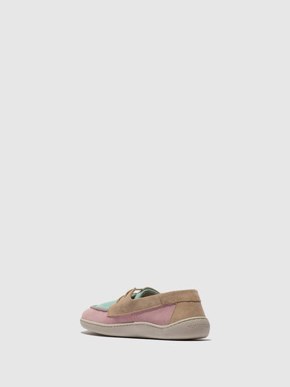 Sapatos em pele camurça FLY London NELT rosa menta taupe