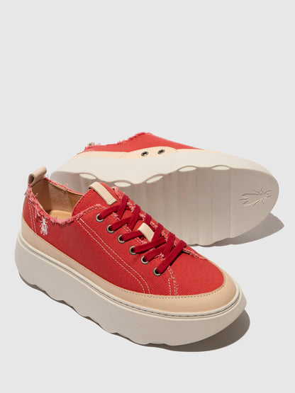 Sapatilhas em algodão reciclado FLY London FEBY vermelho natural