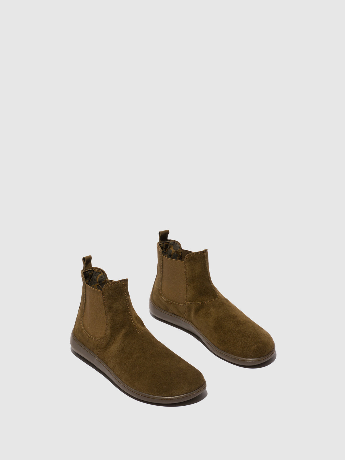Botins em camurça FLY London COID verde-lodo