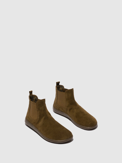 Botins em camurça FLY London COID verde-lodo