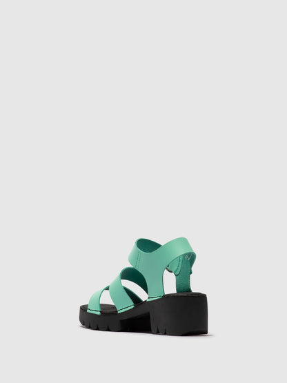 Sandálias com fivela em pele FLY London EGLY menta