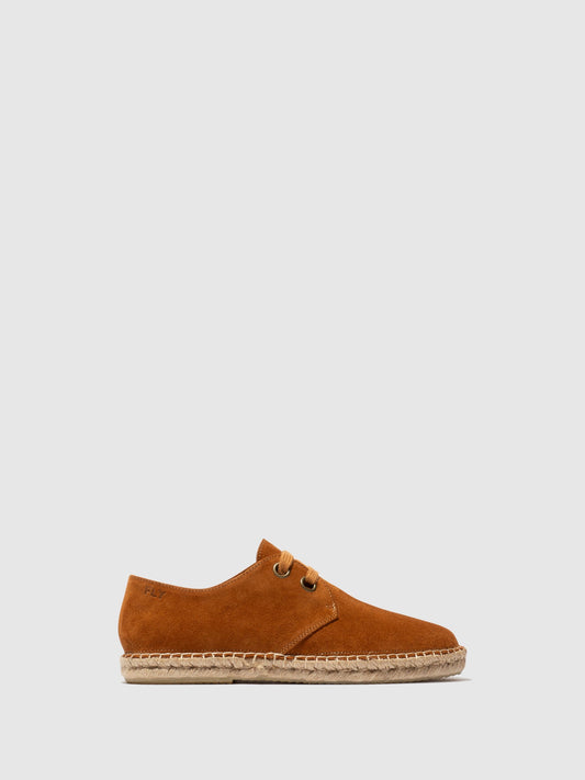 Alpercatas com atacadores em pele camurça FLY London SLIN camel