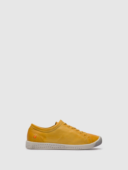 Sapatilhas com atacadores em pele suave Softinos ISLA154SOF amarelo