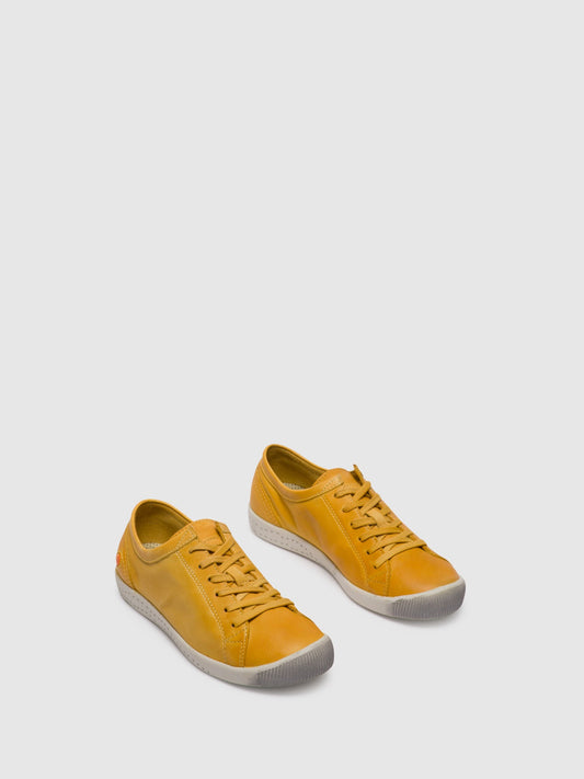 Sapatilhas com atacadores em pele suave Softinos ISLA154SOF amarelo
