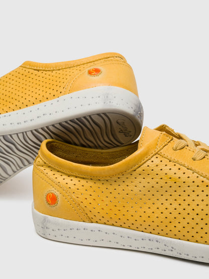 Sapatilhas com atacadores em pele suave Softinos ICA388SOF amarelo