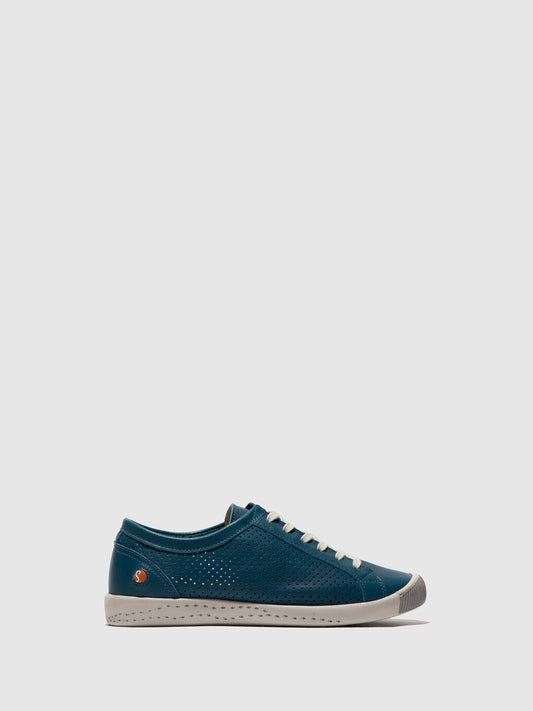 Sapatilhas em pele suave Softinos ICA azul denim