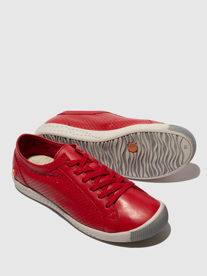 Sapatilhas em pele suave Softinos ICA vermelho cereja