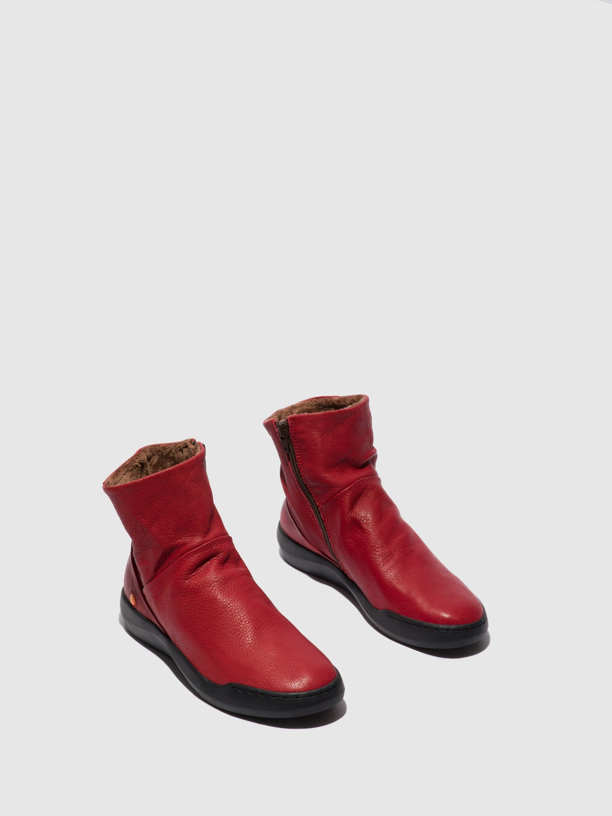 Botins com fecho em pele suave Softinos BLER550SOF vermelho