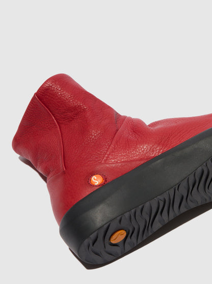 Botins com fecho em pele suave Softinos BLER550SOF vermelho