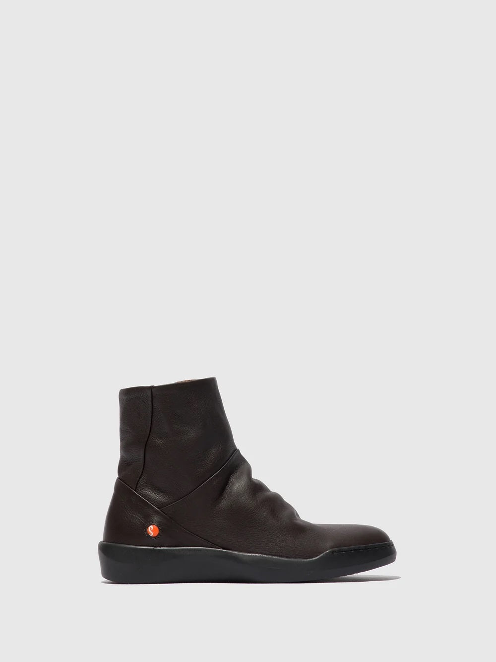 Botins com fecho em pele suave Softinos BLER castanho escuro