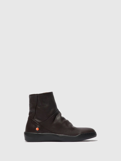 Botins com fecho em pele suave Softinos BLER castanho escuro