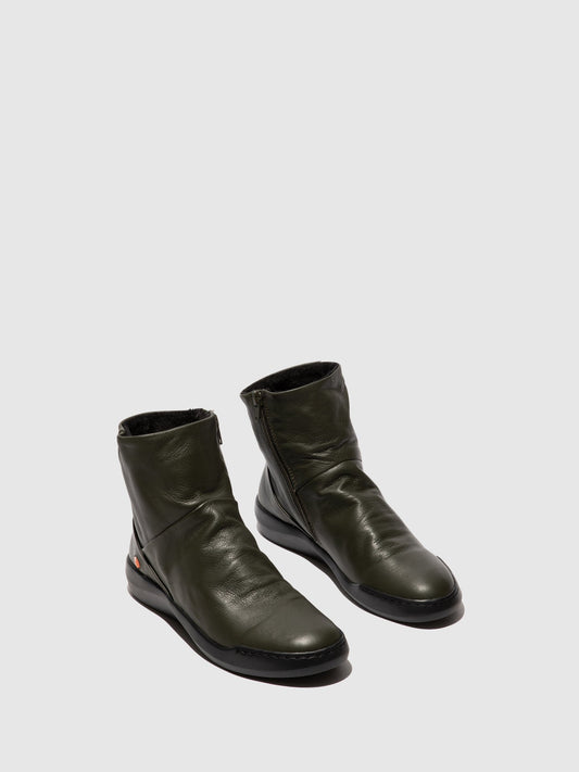 Botins com fecho em pele suave Softinos BLER550SOF verde militar