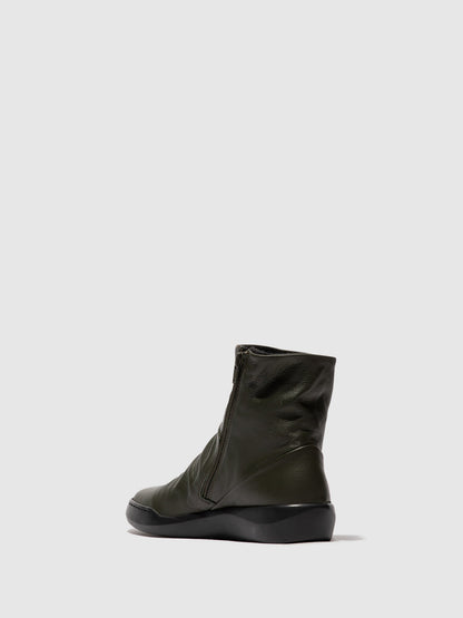 Botins com fecho em pele suave Softinos BLER550SOF verde militar