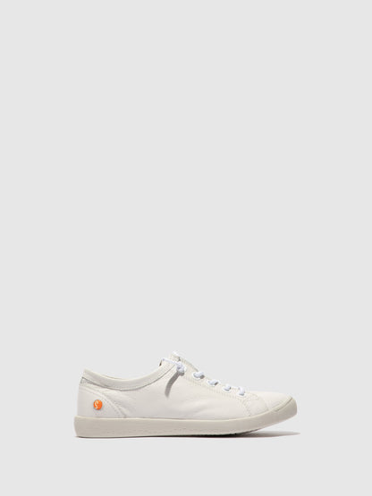 Sapatilhas com elásticos em pele suave Softinos ISLAII smooth branco