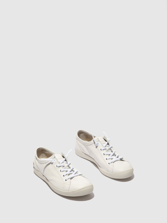 Sapatilhas com elásticos em pele suave Softinos ISLAII smooth branco