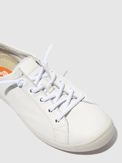 Sapatilhas com elásticos em pele suave Softinos ISLAII smooth branco