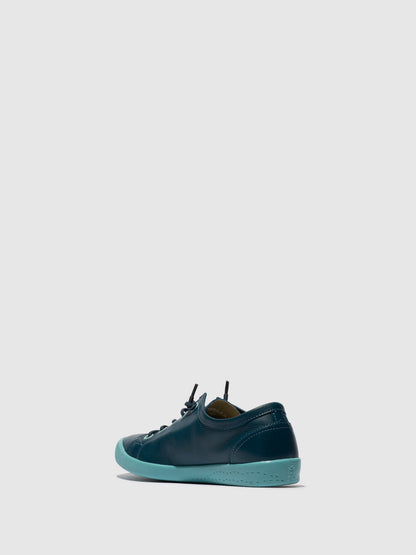 Sapatilhas com elásticos em pele suave Softinos ISLAII azul denim