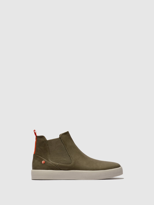 Botins Chelsea em pele suave Softinos RYKE verde militar