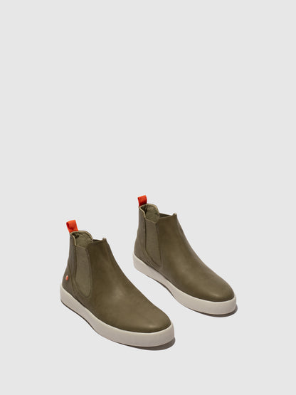 Botins Chelsea em pele suave Softinos RYKE verde militar