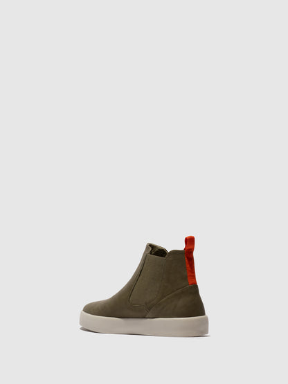 Botins Chelsea em pele suave Softinos RYKE verde militar