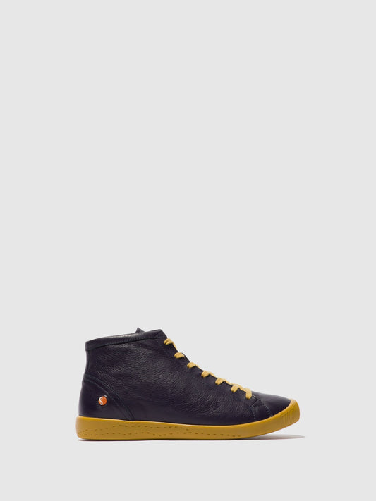 Botins com atacadores em pele suave Softinos IBBI653SOF roxo escuro