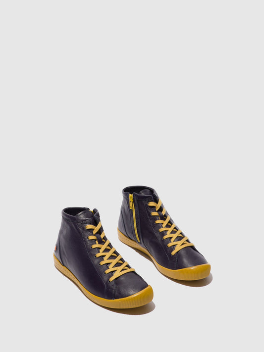 Botins com atacadores em pele suave Softinos IBBI653SOF roxo escuro