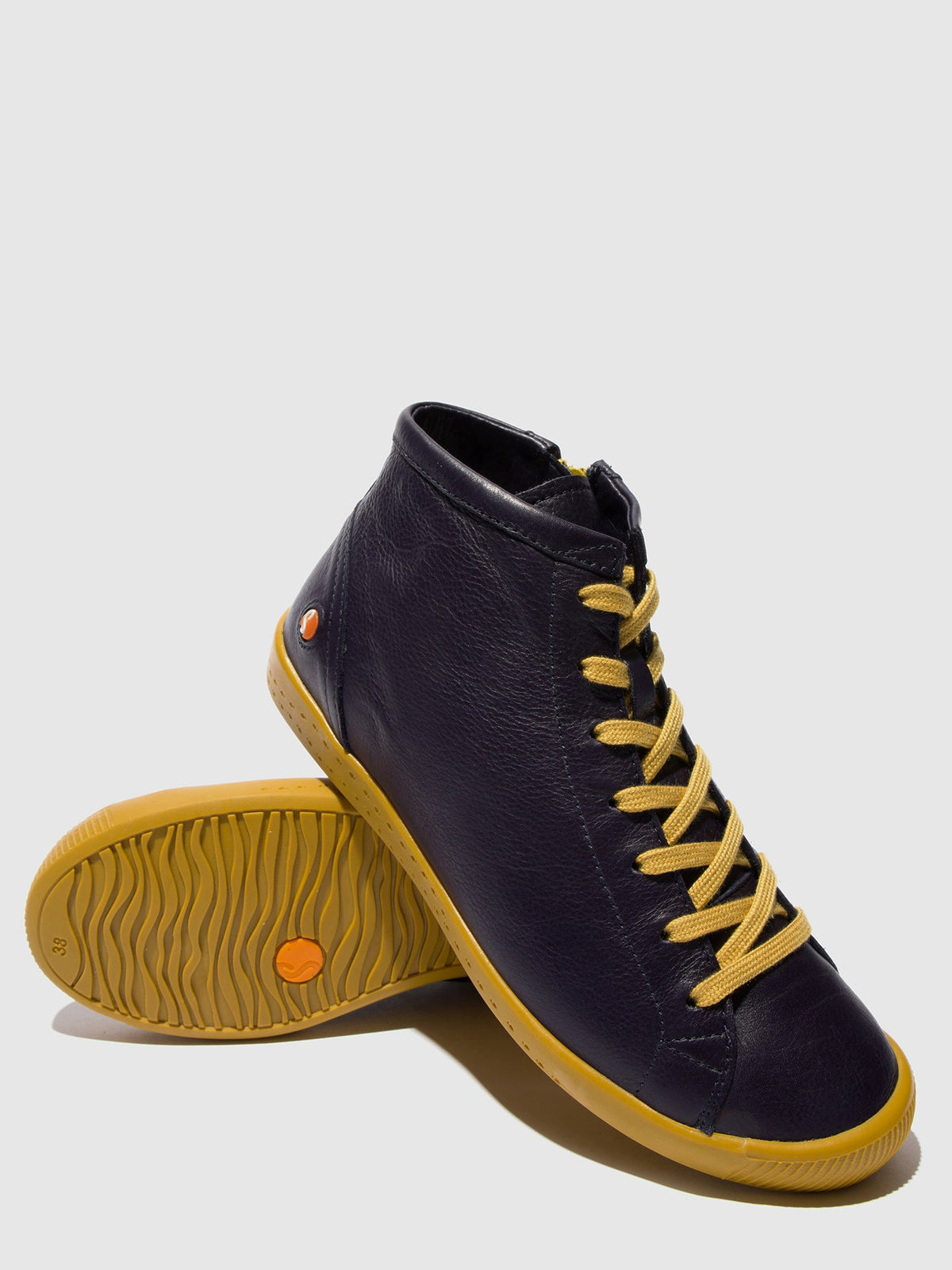 Botins com atacadores em pele suave Softinos IBBI653SOF roxo escuro