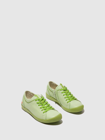 Sapatilhas com atacadores em pele suave Softinos IBBA691SOF verde-claro liso