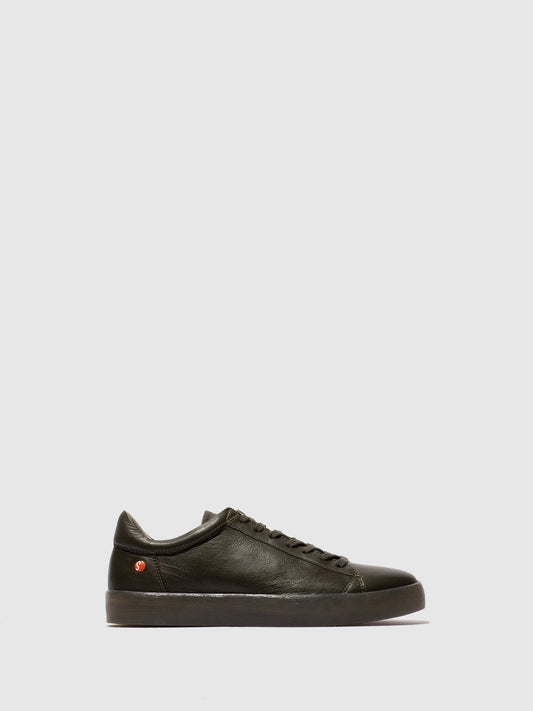Sapatilhas em pele suave Softinos RICK verde militar