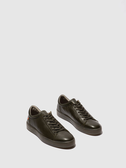 Sapatilhas em pele suave Softinos RICK verde militar