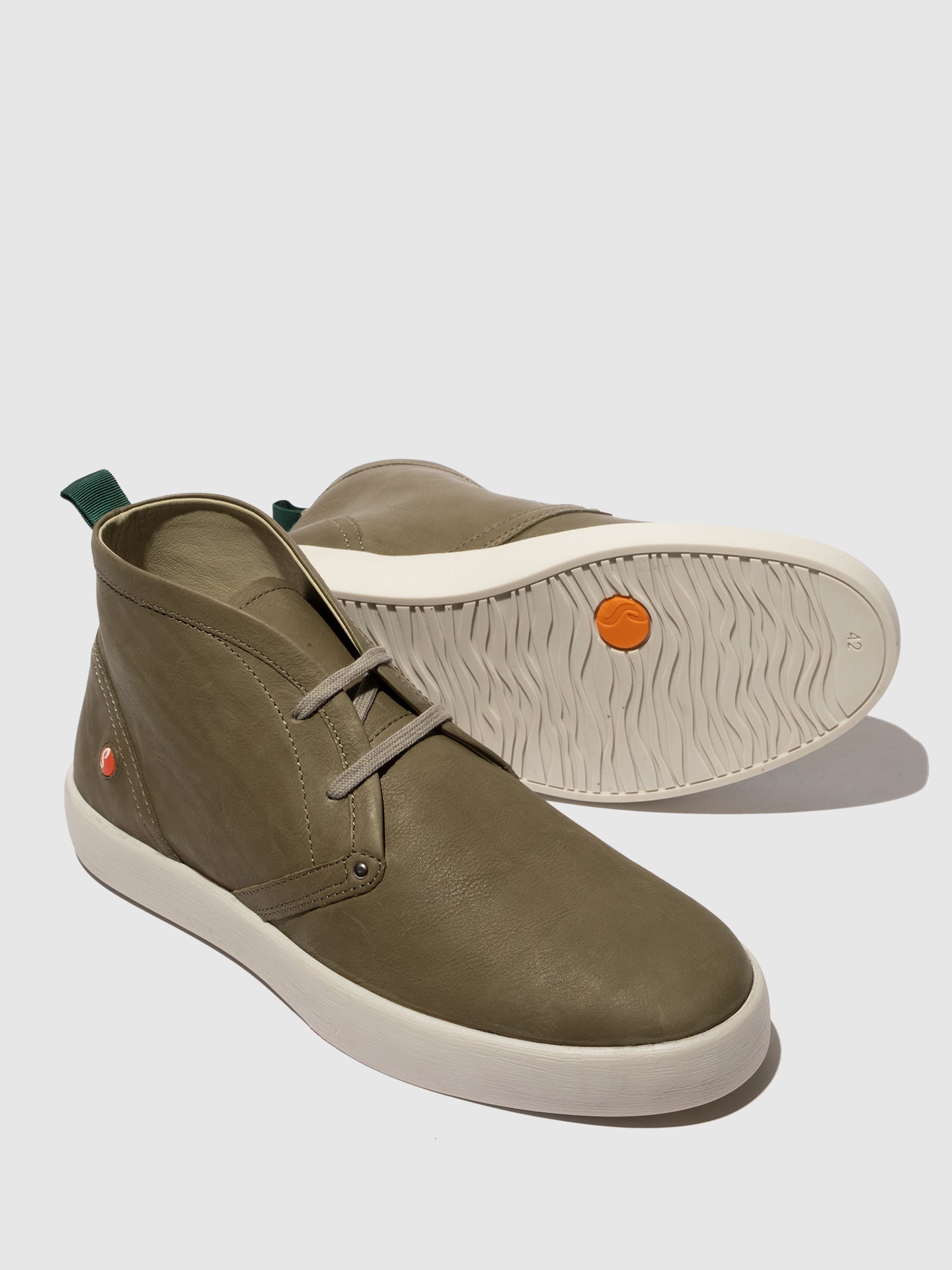 Botins em pele suave Softinos RUSK verde militar lavado