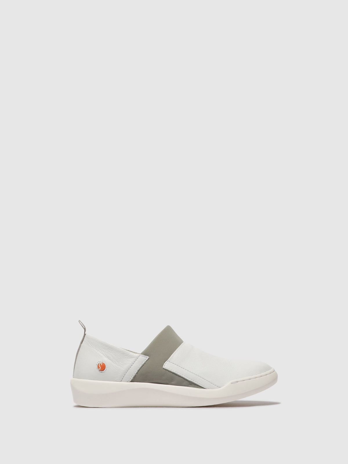Sapatos sem atacadores em pele suave Softinos BAJU709SOF branco/cinza