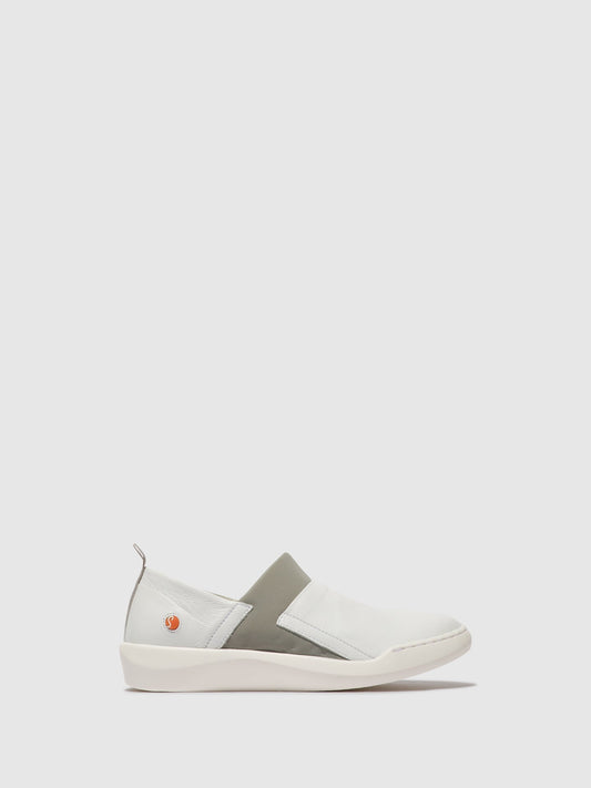 Sapatos sem atacadores em pele suave Softinos BAJU709SOF branco/cinza