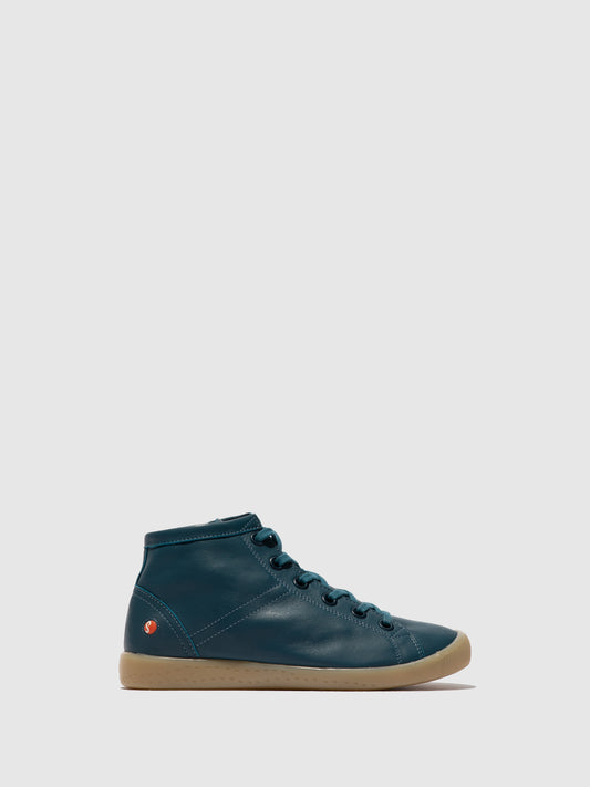 Botins em pele suave Softinos azul denim