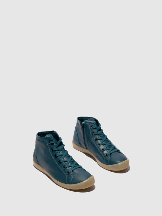 Botins em pele suave Softinos azul denim