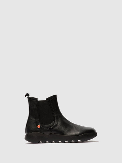 Botins Chelsea em pele suave Softinos WHAD765SOF preto com elástico preto